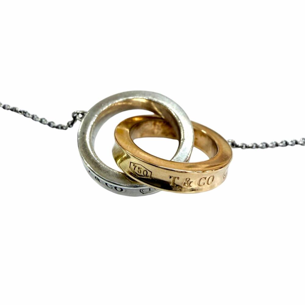 TIFFANY & Co. Tiffany 1837 Interlocking Circle Necklace, 925/750 (YG) Combina...